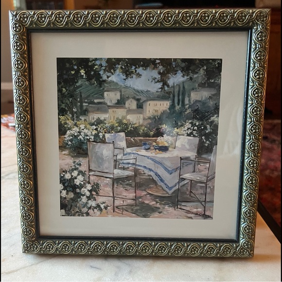 Tuscany Terrace by Allayn Stevens - Beautifully Custom Framed 9”x9” Square Print - Picture 1 of 6